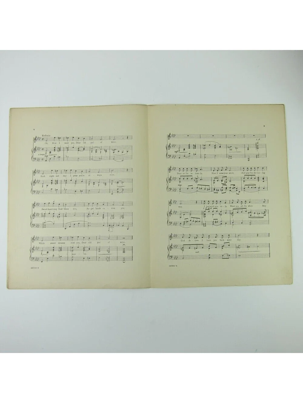 Sheet Music Dear Old Pal of Mine Gitz Rice John McCormack Robe WWI Antique 1918